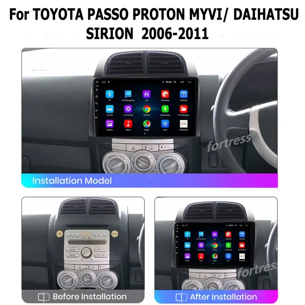 carplay For Toyota Passo Daihatsu Boon Sirion Subaru Justy Perodua Myvi Android Car Radio DSP Multimedia Player Stereo GPS 2din