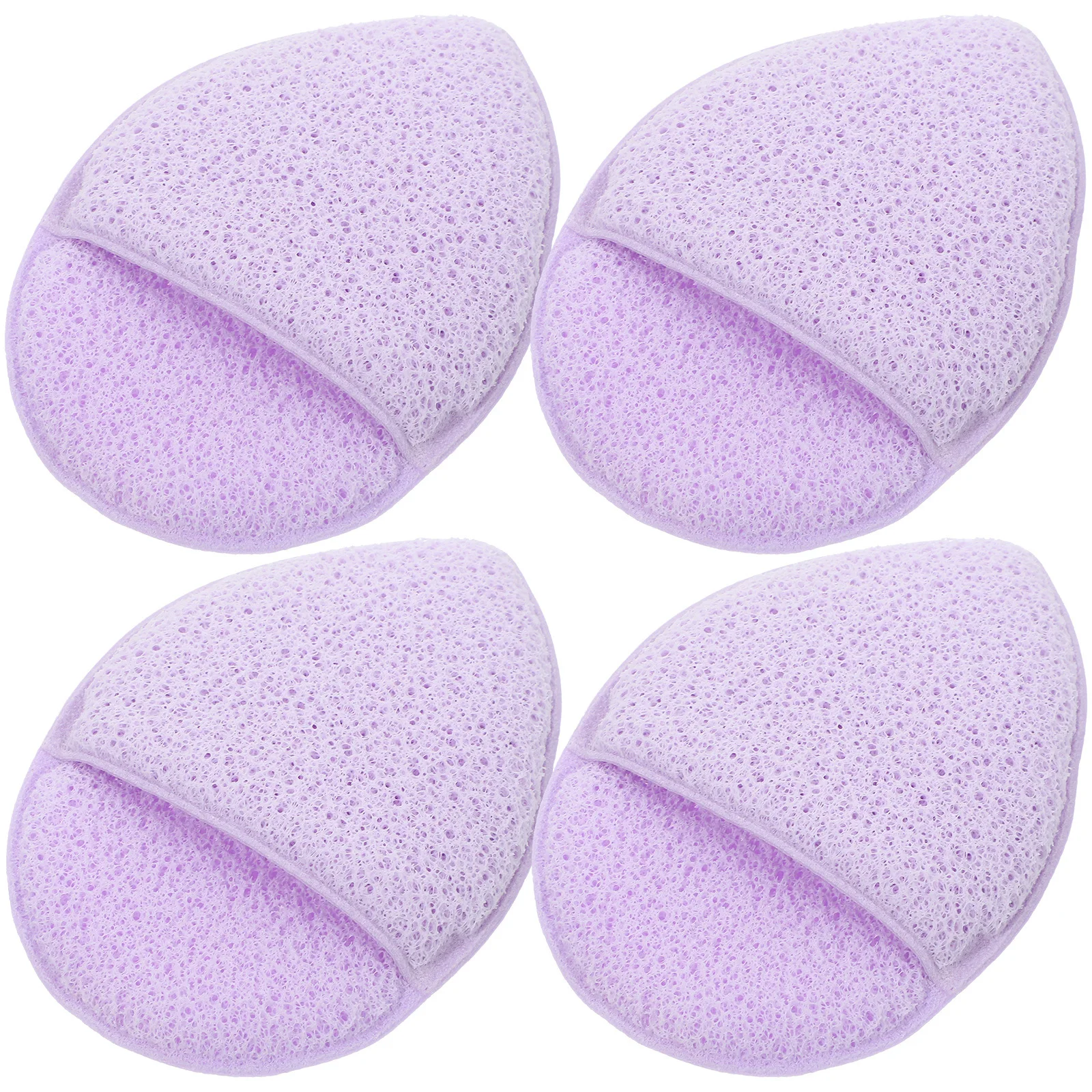 

4pcs Makeup Removal Sponge Pads Face Cleaning Sponges Facial Washing Skin Scrubber Sensitive Safe Daily Use Hang Dry