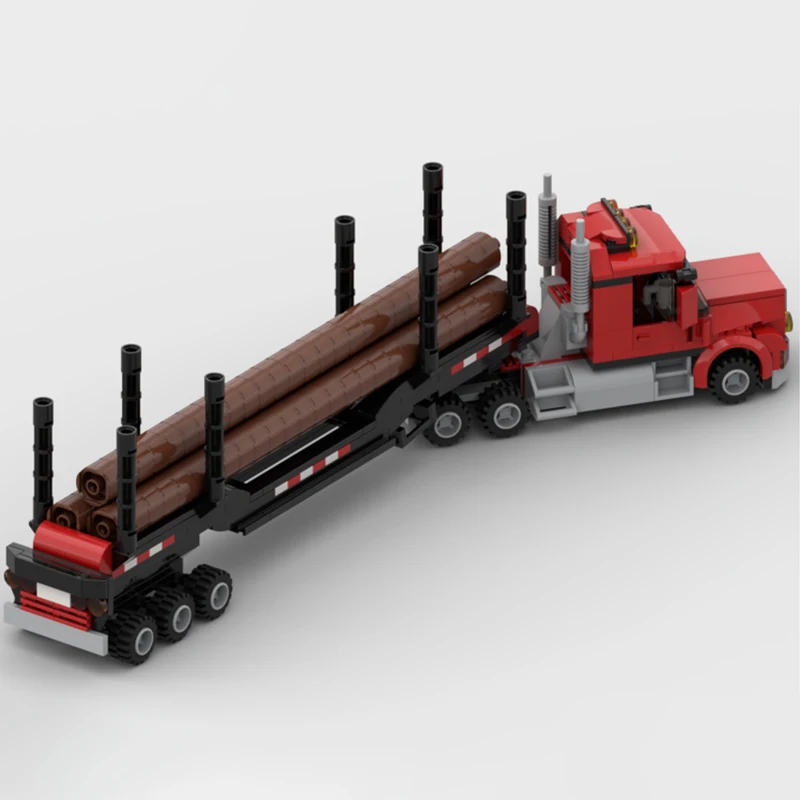 City Vehicle Series Lumber Truck Building Blocks Model Bricks Display Collection Children's Toys Gifts 376PCS