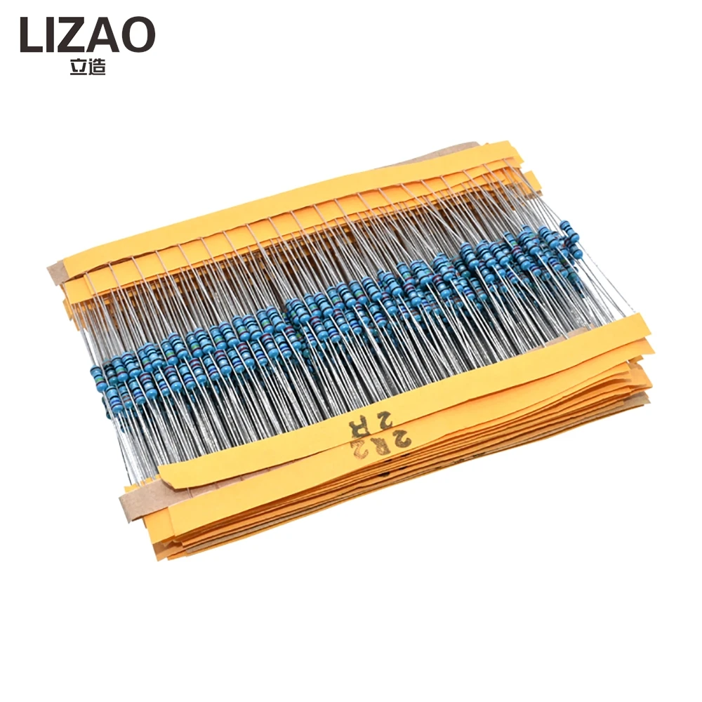 LIZAO 1Ω-3MΩ 1/4W 1% Metal Film Resistor Assortment Kit 130 Values*20pcs Resistance Pack For DIY Lovers
