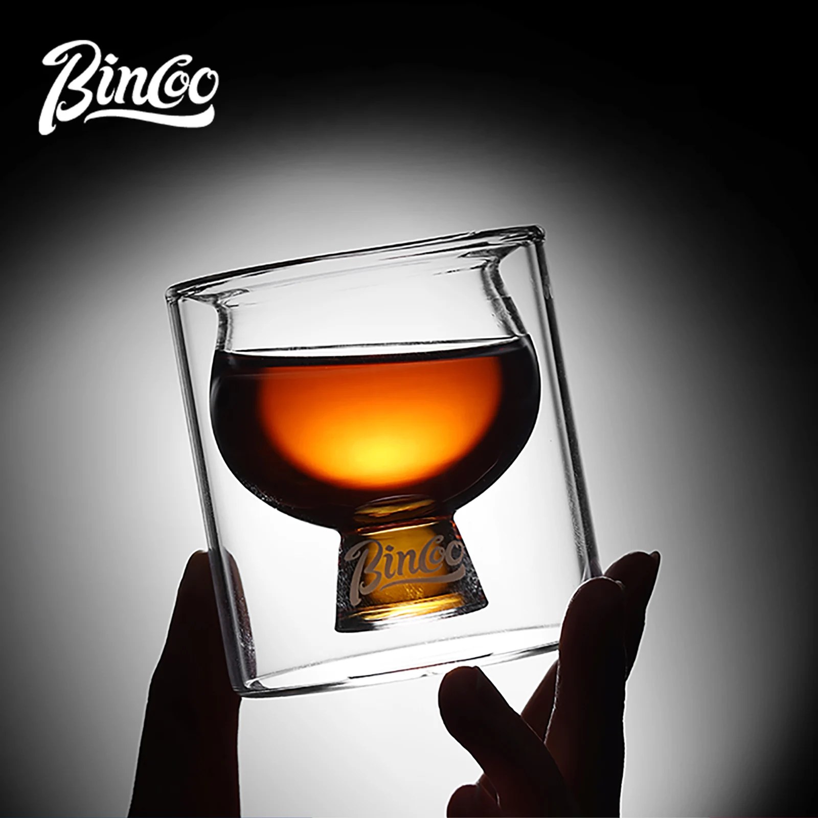 

Bincoo Double layered Coffee Cup High Borosilicate Glass Heat-resistant Anti scald Concentrated Cup Milk Coffee Ice American Cup