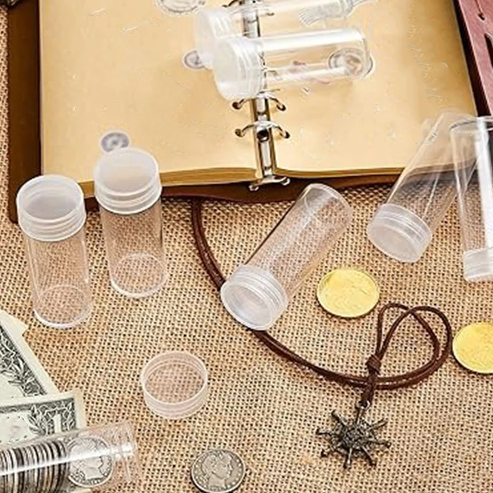 

10 Pcs Diameter Coin Storage Coin Collecting Container Tubes Plastic Holders Containers Collectibles Collection Supplies