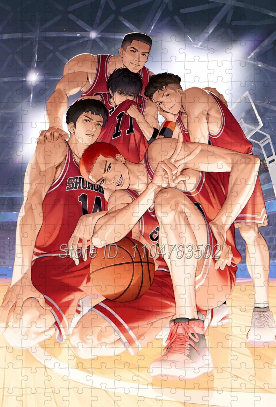 슬럼 덩크 직소 퍼즐 일본 애니메이션 캐릭터 108/200/300/500/1000 조각 퍼즐 가족 게임 성인 수제 장난감 컬렉션