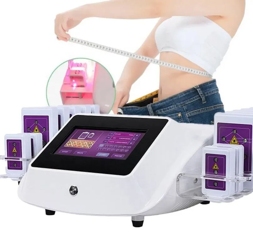 Lipo Laser Body Shaping Machine 650nm Red Light Laser Therapy 14 Pads Weight Loss Fat Burner Cellulite Reduce Lipolaser Machine