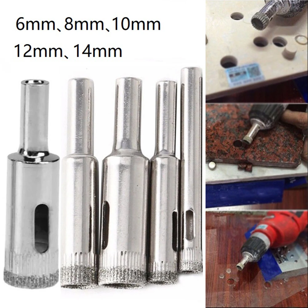 

5pcsDiamondHoleSawDrillBit Set 6-14mm Tiling Drill Bits For Glass Ceramic Tile Marble Porcelain Drilling Cutting