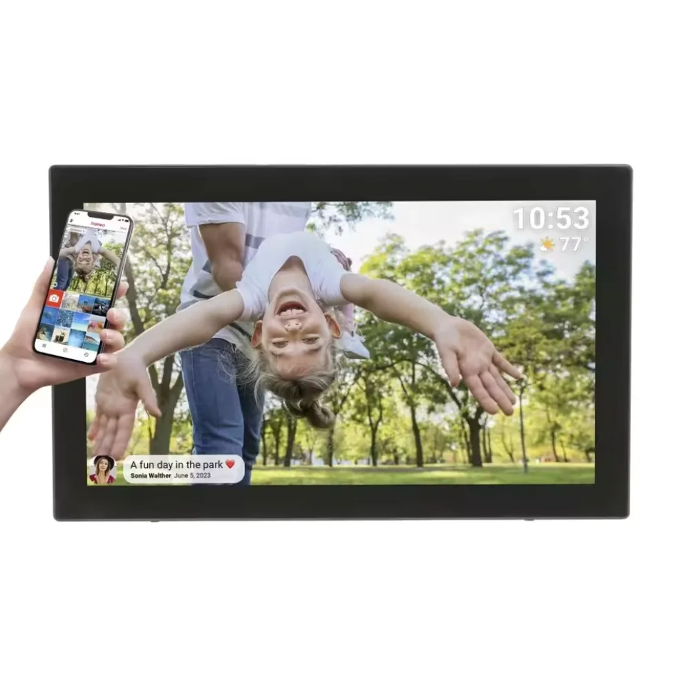 Smart Digital Picture Frame 21-inch-WiFi Large Digital Photo Frame Wall Mountable, Easily Sharing Photos Videos Via Frameo App