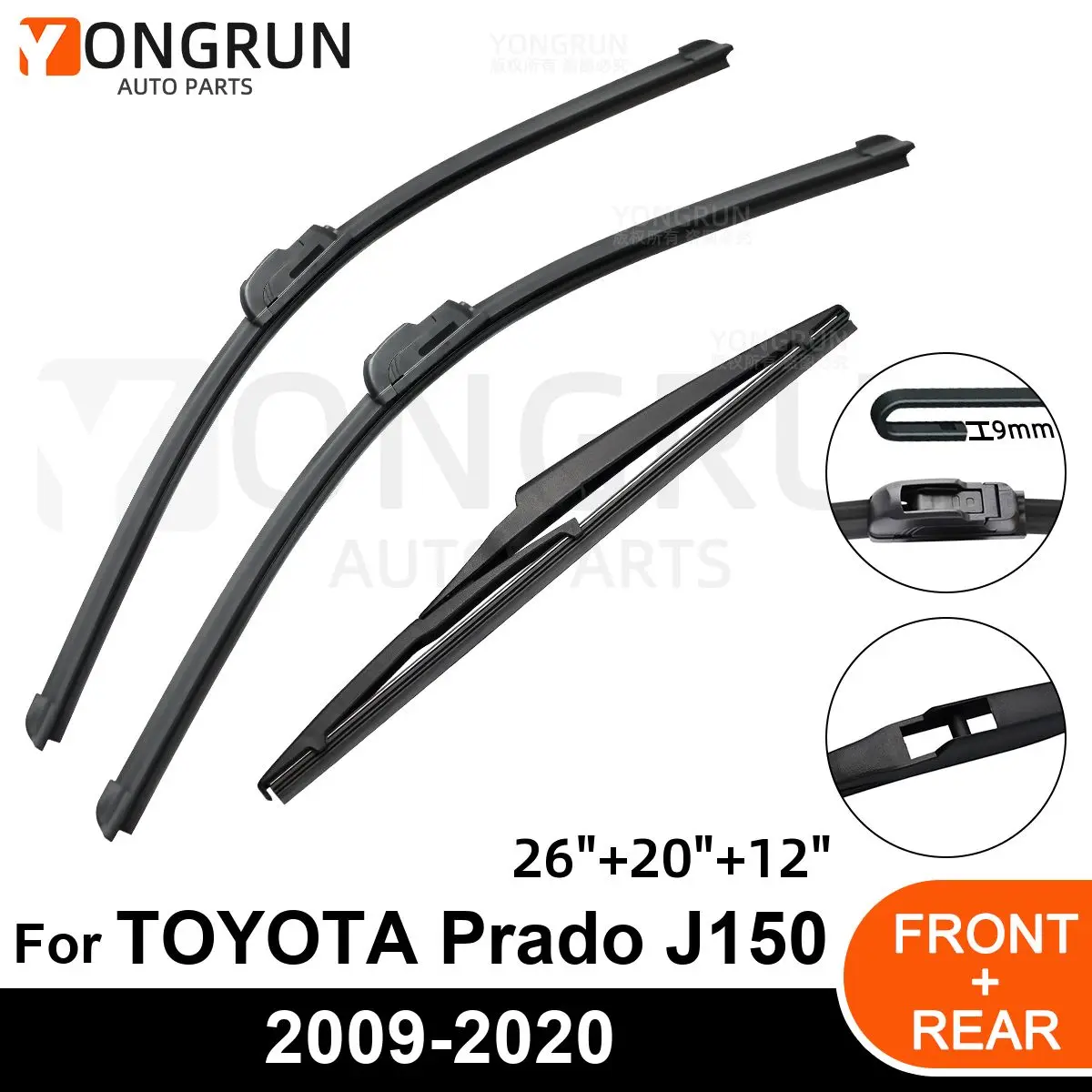 

Щетка стеклоочистителя для TOYOTA Prado J150 26 дюймов 20 дюймов 12 дюймов 2009 - 2017 2018 2019 2020