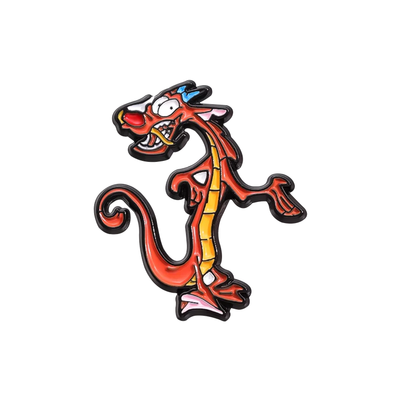 Mushu Dragon Enamel Pin Mulan Brooches for Women Lapel Pins Badges on Backpack Cosplay Accessories Fashion Jewelry Gift Toys