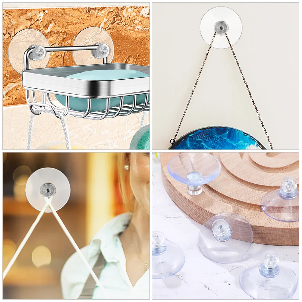 6 قطعة شماعات كأس الشفط الثقيلة واضح بولي كلوريد الفينيل مصاصة منصات مع المسمار الجوز لزجاج نافذة حوض السمك الأسطح المعدنية الخيوط