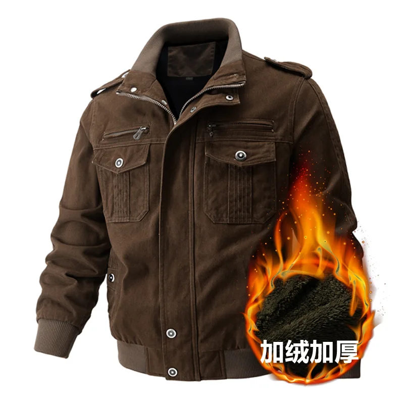 

Новая зимняя мужская куртка 2026 года: теплая и повседневная, черная, высококачественная рабочая куртка с множеством карманов, азиатский размер