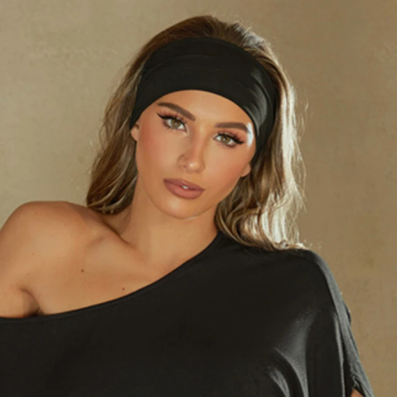 Zym faixa de cabelo para dança latina, faixa de cabeça preta e branca, acessórios para dança latina, roupas de treinamento, absorvente de suor 23950