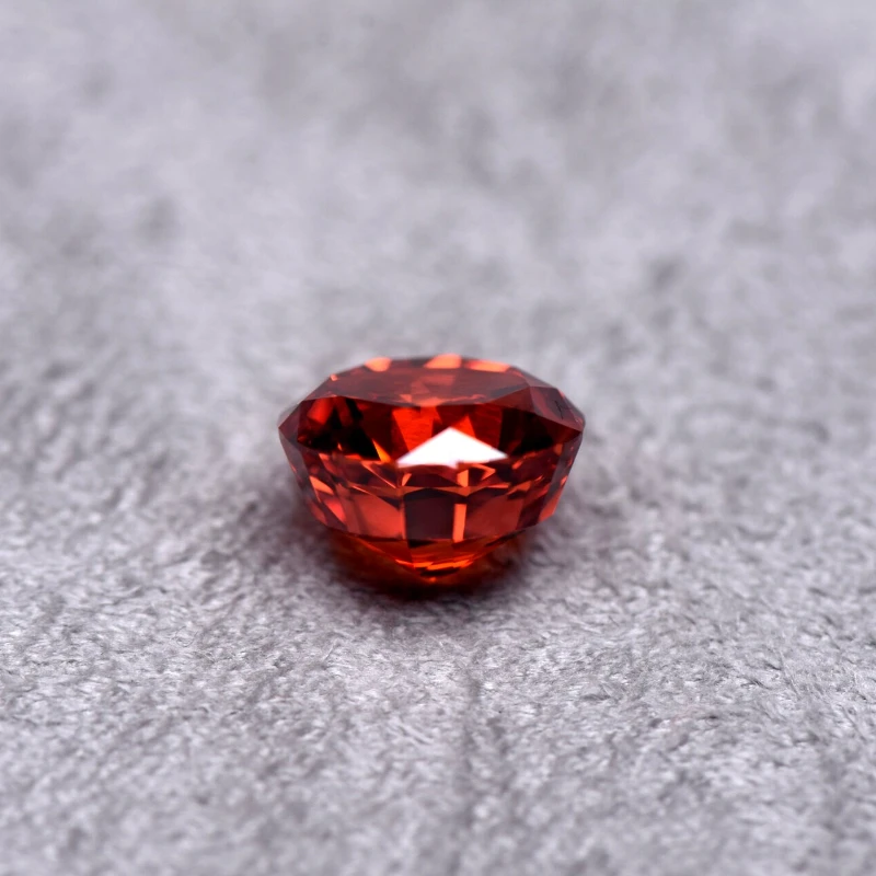 Hochwertiger Zirkonia mit Top-Crushed-Ice-Schliff, runder Form, roter Farbe, Labor-Diamant, 4K-Schliff, 5A+ Qualität, Großhandel – Detail 3