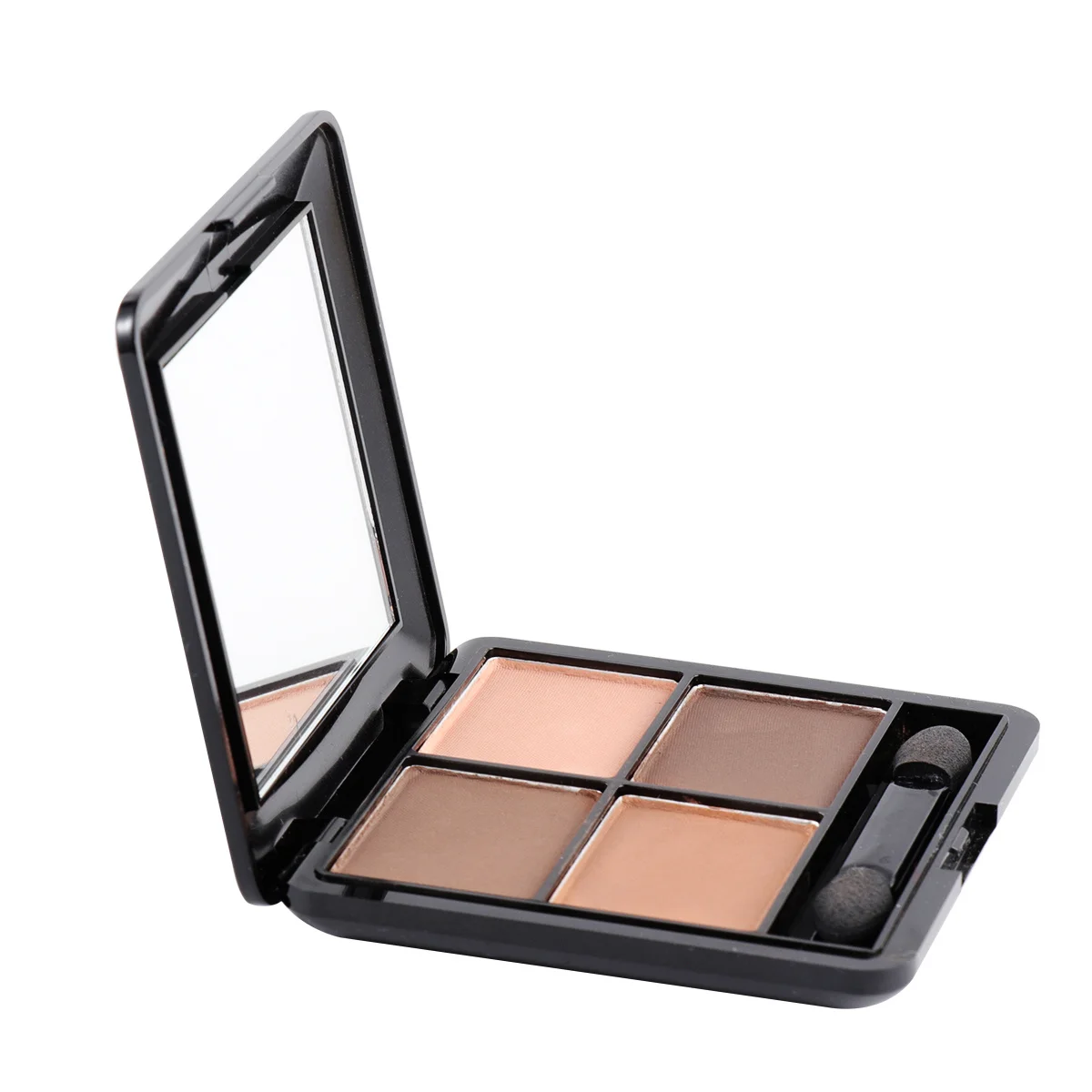 صندوق ظلال عيون مكون من 4 ألوان، تركيبة زيت معدني من التيتانيوم الفاخر، مقاومة للبهتان، بني أنيق مدمج للسهرة يوميًا