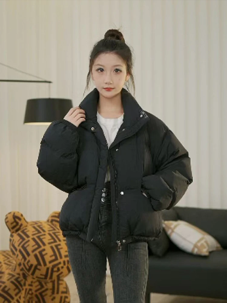 

Women's ort Puffer Jaet Thiened Stand Collar Bread Sle Coat Durable Cotton Winter Outerwear Sli Commute Faion