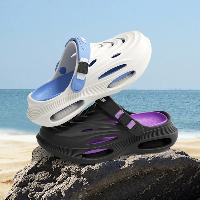 

Casual sandals men's shoes summer outer wear thick-soled one-word drag outdoor beach shoes bag head drag home cool slippers men