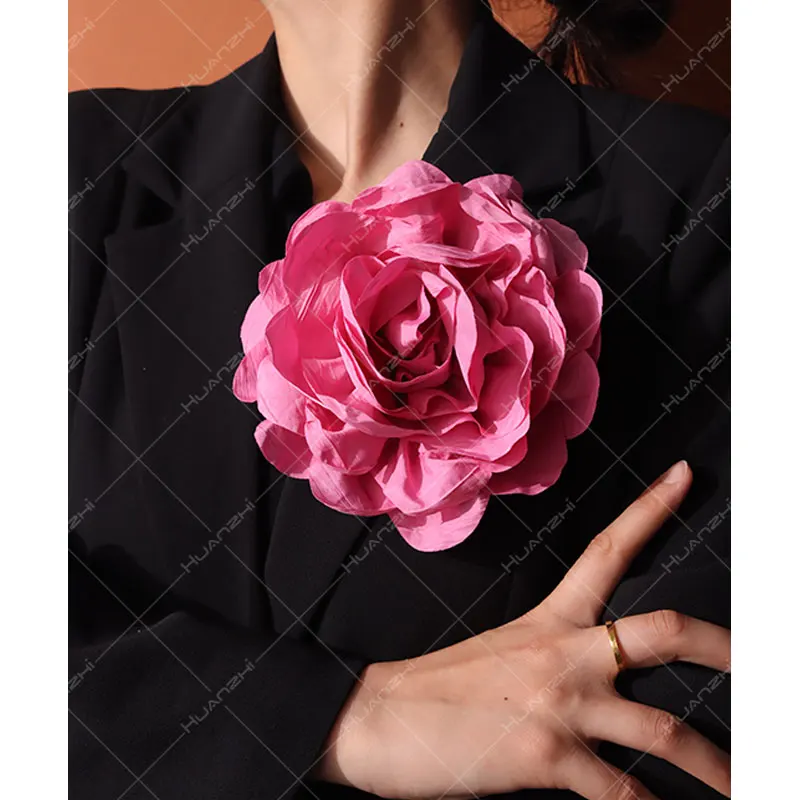 16CM Personality Exaggerated Elegant Big Flower Brooch for Women Girl  Dinner Dress Pin Wedding Host Suit Corsage HUANZHI 2024