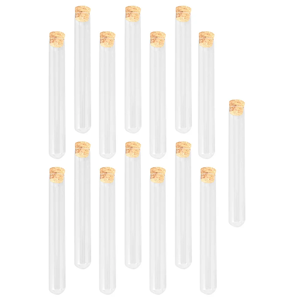 

15 Pcs Test Tube Glass Tubes with Lids for Plants Propagation Clear Science Experiment Vial Cork Stoppers