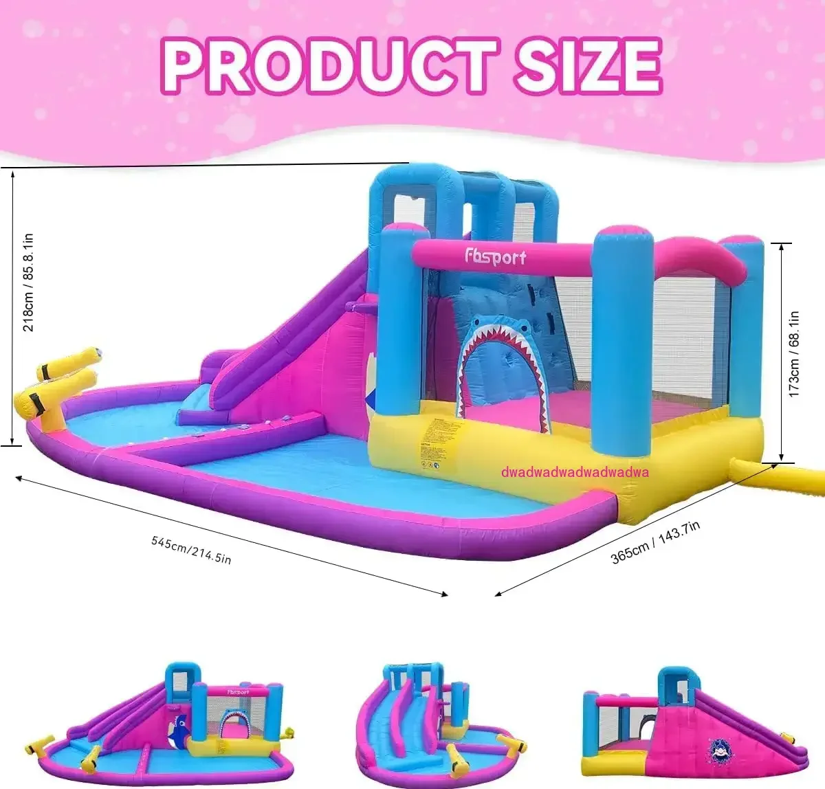 

Надувной аквапарк Bounce House, стена для скалолазания с двойным выдвижным вышибателем, надувной замок с воздуходувкой мощностью 550 Вт для