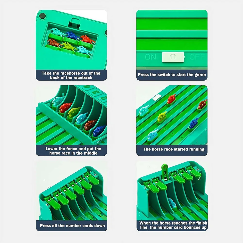 Classic Tabletop Games Set Electronic Horse Race Board Game Battery Powered Desktop Game Interactive Family Party Toy