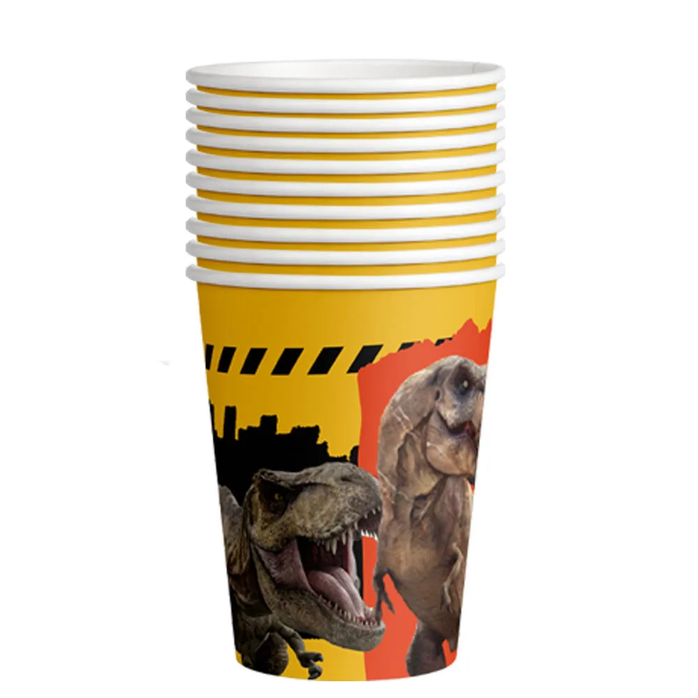 10/50 stücke Dinosaurier Einweg Pappbecher Cartoon Tiere Trinkbecher Dinosaurier Thema Party Tisch Dekor Kinder Geburtstag Liefert – Detail 2