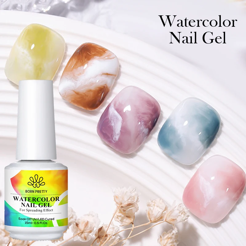 BORN PRETTY 15ml Autumn Nail Blossoming Gel Spreading Effect Watercolor Flower Gel Easy to Apply for Nail Art Manicure Pedicure