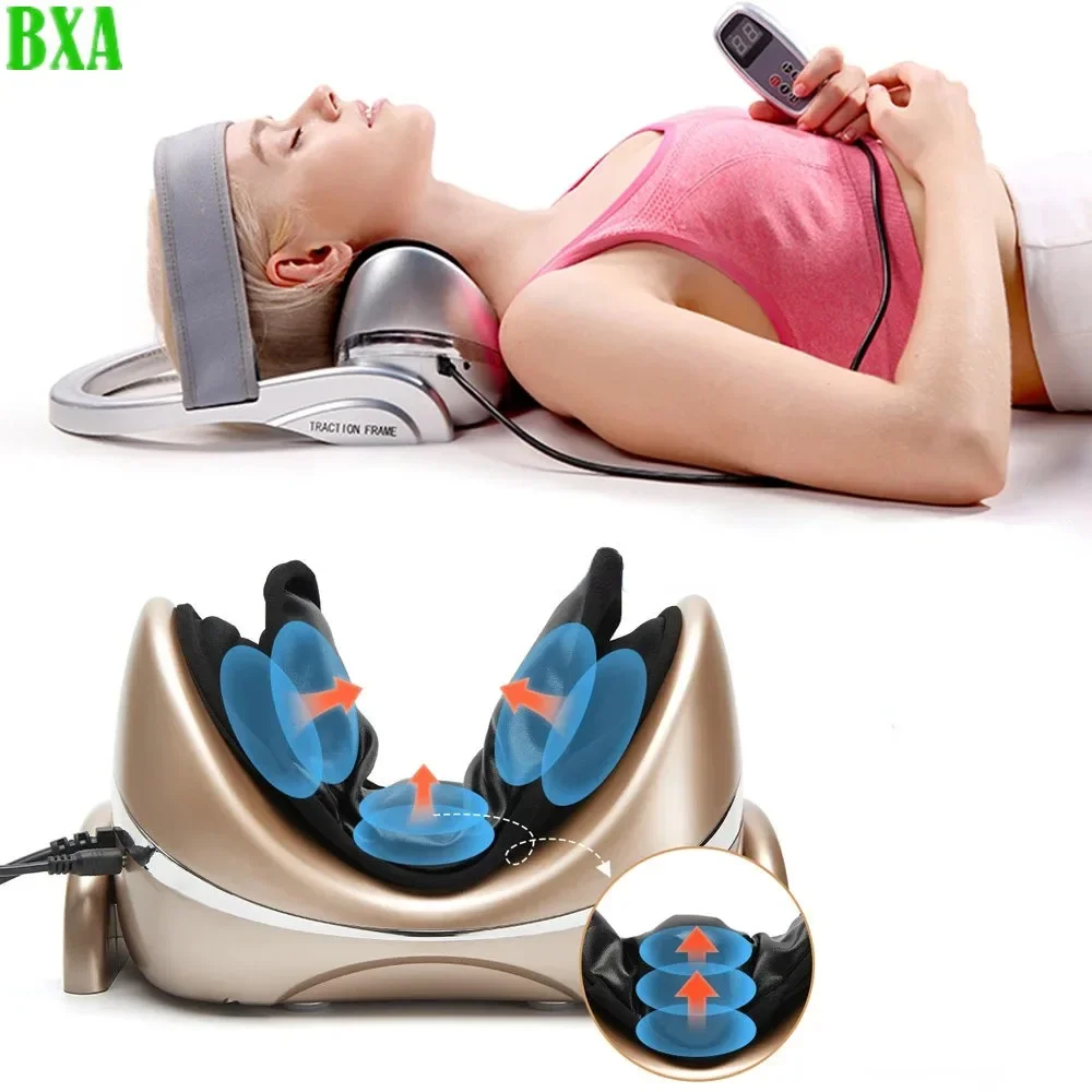 NEW Neck Stretcher Cervical relieve Pain New Electric Neck Massager Pillow Vibration Air Compression Kneading Heat  Massager