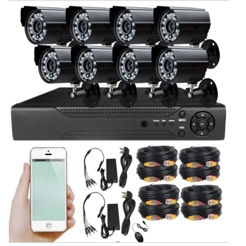 4 way 8 way high definition wired camera set