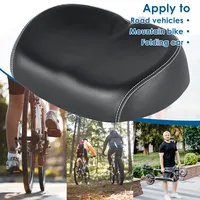 Bicycle Seats PU Waterproof Large Noseless Bike Saddle Shock-Absorbing Comfortable Foam Widened Soft Cushion for MTB Road Bike