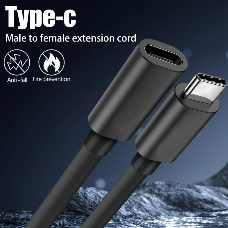 0.5M/1M USB Data Cable Type-C Extension Cord Type-C Male To Female Extension Cable Gold-plated Extensor Charger Wire Connector