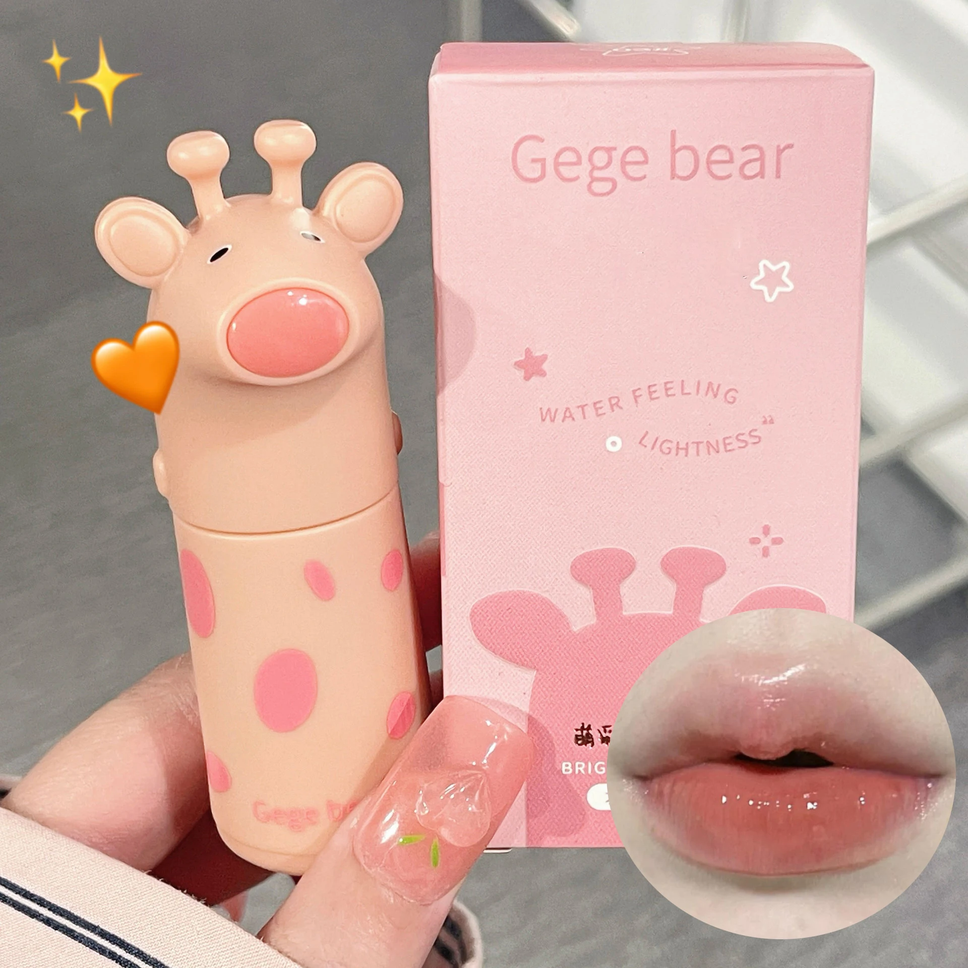 Cute Deer Mirror Lipgloss Glass Lipstick Moisturizing Red Lip Tint Makeup Long Lasting Waterproof Lip Gloss Cosmetics