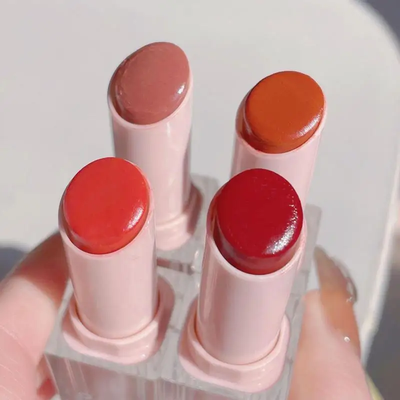 Lipstick Jelly Tinted Mirror Glossy Lip Gloss Waterproof Long Lasting Moisturizing Jelly Lip Glaze Natural Color Lip Glow Balm