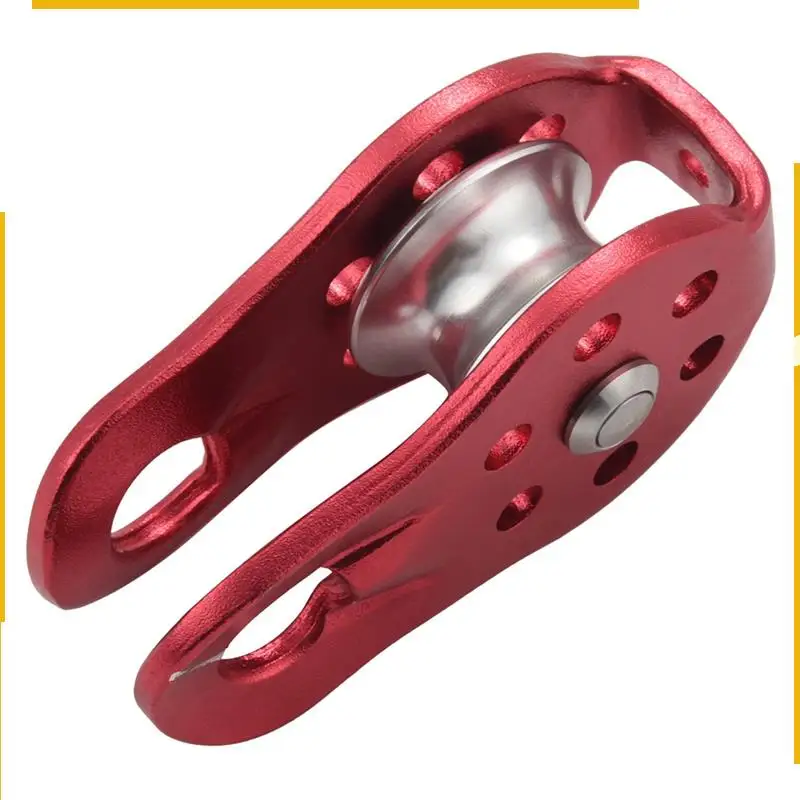 A76K 4 قطع بكرة الصخور حبل شجرة تسلق متسلق Arborist بكرة ثابتة حمراء