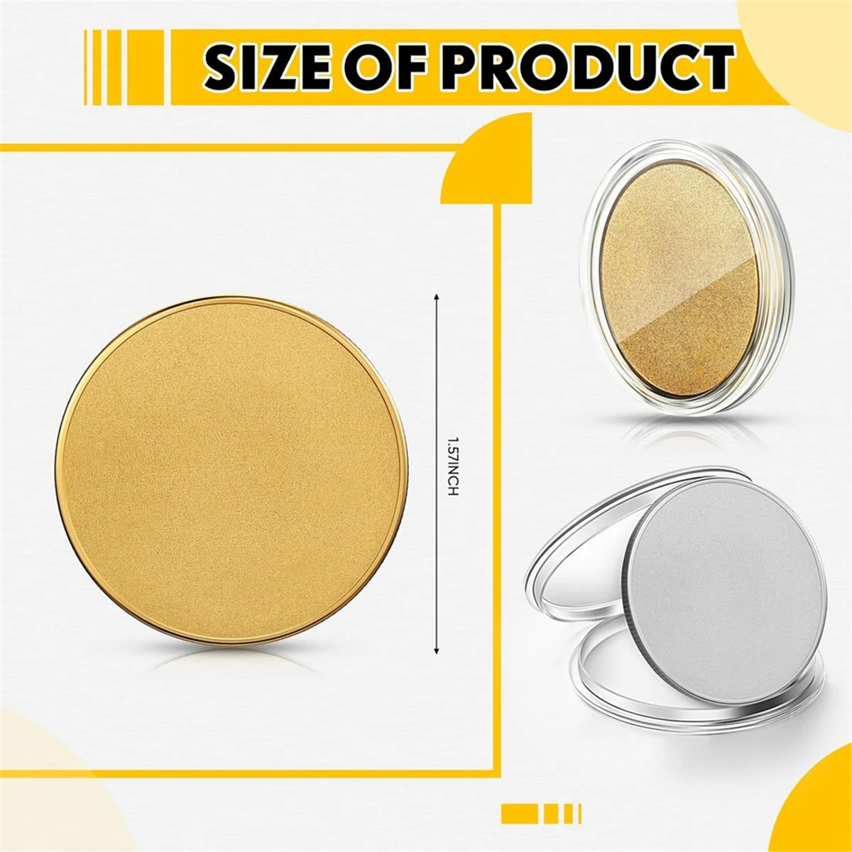 20 Pieces Blank Coin Threaded Edged 40 mm with Acrylic Protection Box Laser Engravable Pattern(Gold+Silver)