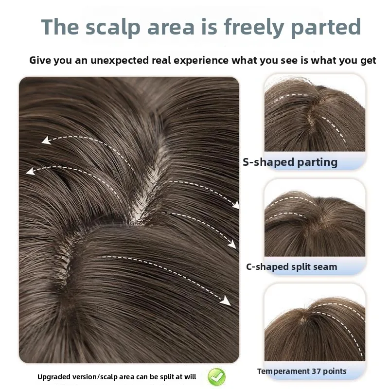 Synthetic Fiber Hair Natural Long Ladies Milk Tea Grey Brown Big Wavy Curly Cosplay Wigs For Women Daily Use Party Full Wig view 3