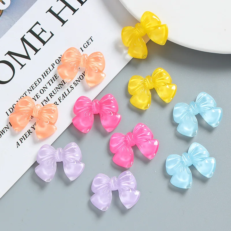 10 pcs Candy Color Bow Hole Shoe Charms Luxury Designer Shoe Decorations Ornament Pins for Shoes Accessories Footwear Decoration