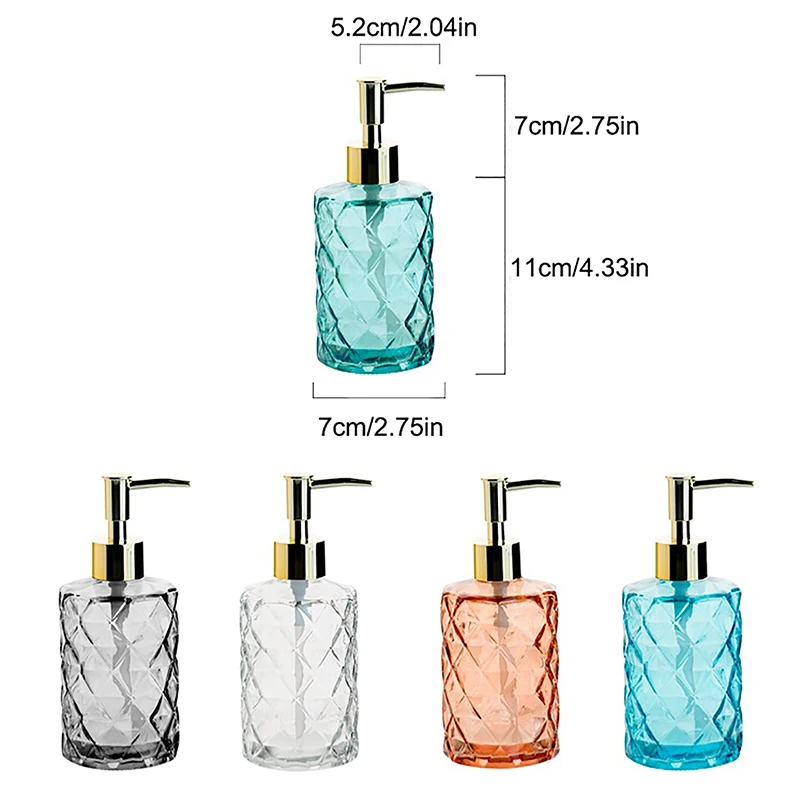 330ml Bathroom Soap Dispenser Portable Glass Travel Liquid Hand Sanitizer Container Shampoo Body Wash Dispenser Accessories