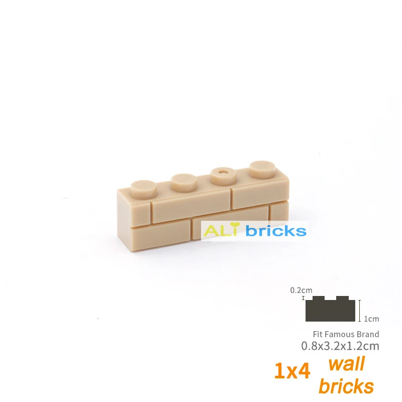 100pcs Bulk Building Blocks figure da parete spesse mattoni 1x4 punti educativi dimensioni Creative compatibili con marchi giocattolo per bambini