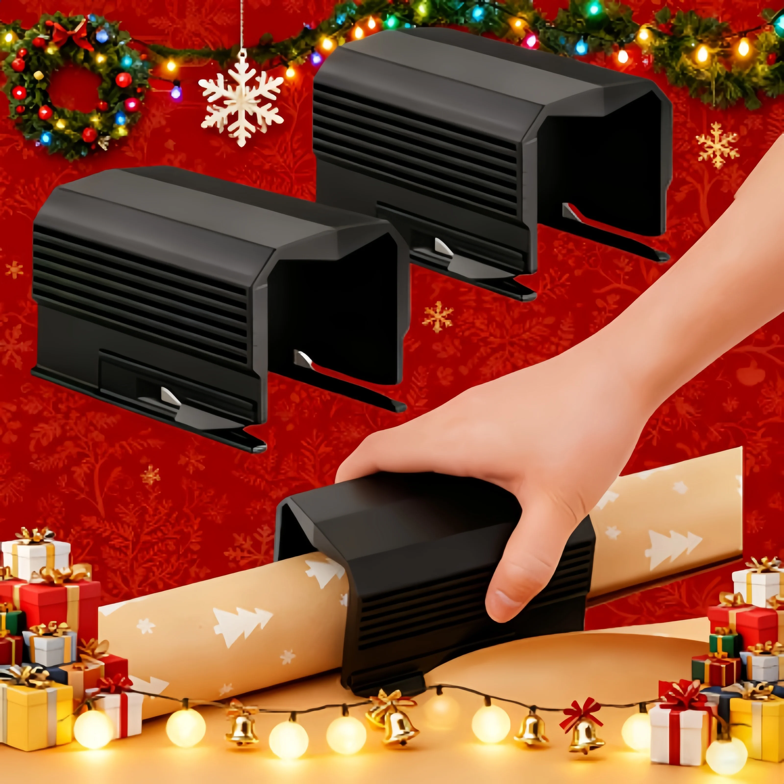 قاطعة ورق تغليف هدايا عيد الميلاد، أداة قطع يدوية عالية الدقة، خالية من البطارية #1