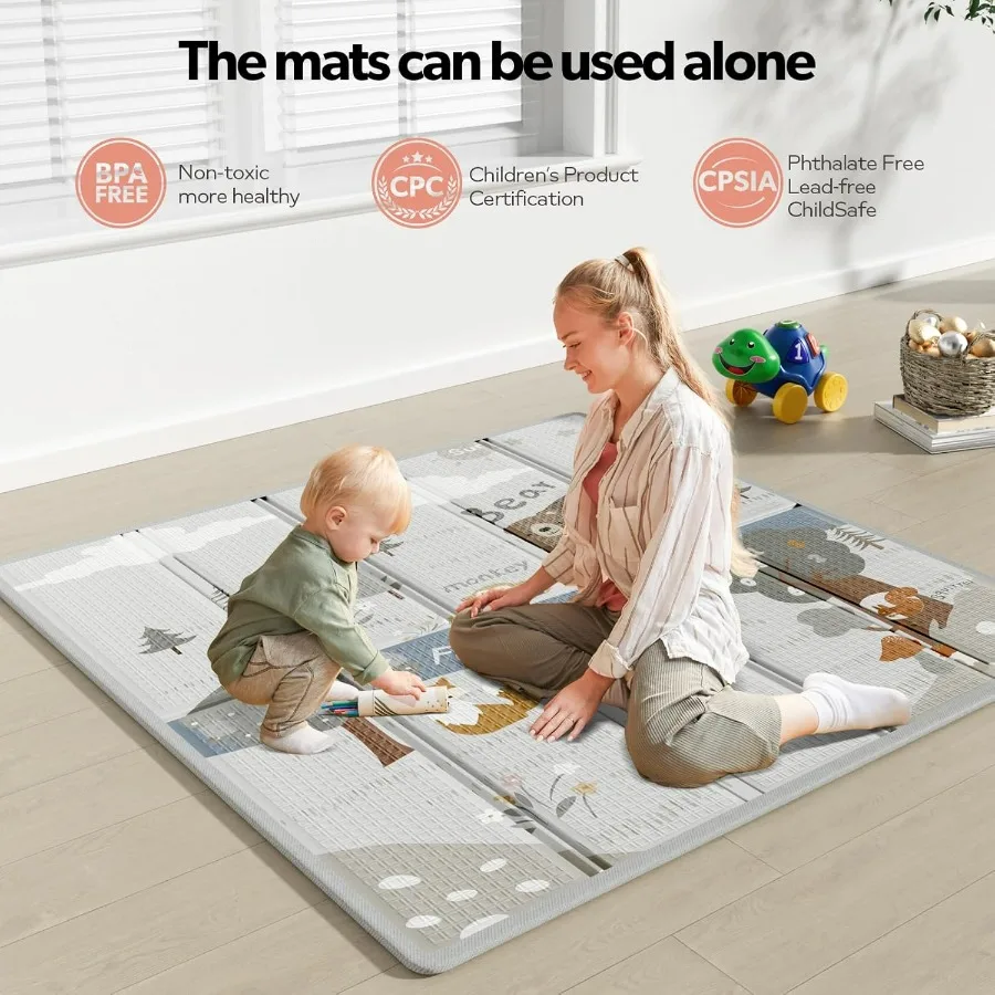 Baby Playpen with Mat Small Baby Play Pen 47x47inch Playpen for Babies and Toddler (47×47inch Beige with mat)