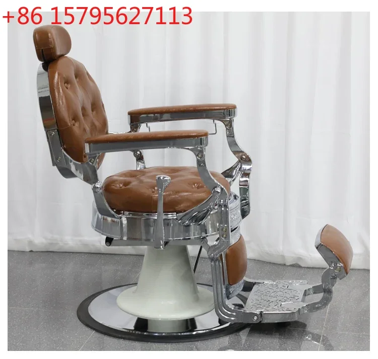 

Элитное ретро-кресло для парикмахерской с масляной обивкой, откидное, для бритья и стрижки, для салонов красоты