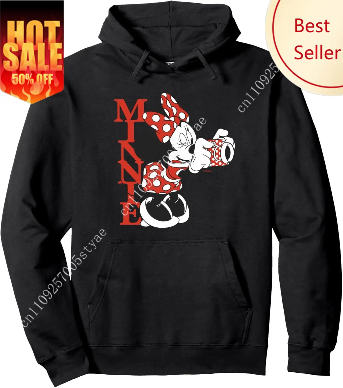 

Худи-пуловер в винтажном стиле с принтом Минни Маус и фотокамерой в горошек от Disney