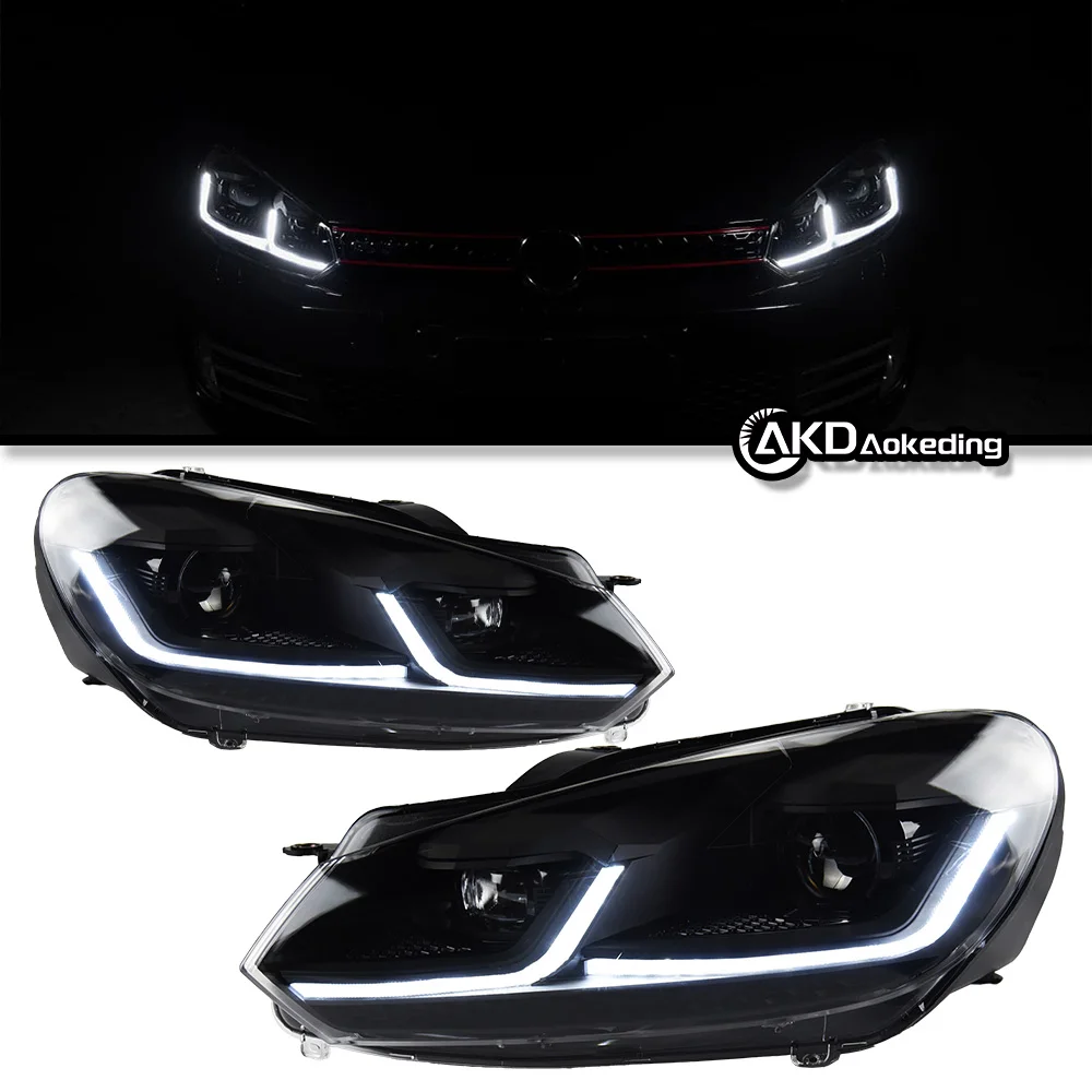 Auto Parts For VW Golf 6 MK6 Headlights 2009-2012 latest Styling LED Daytime Lights Dual Projector Car Accesorios Modified