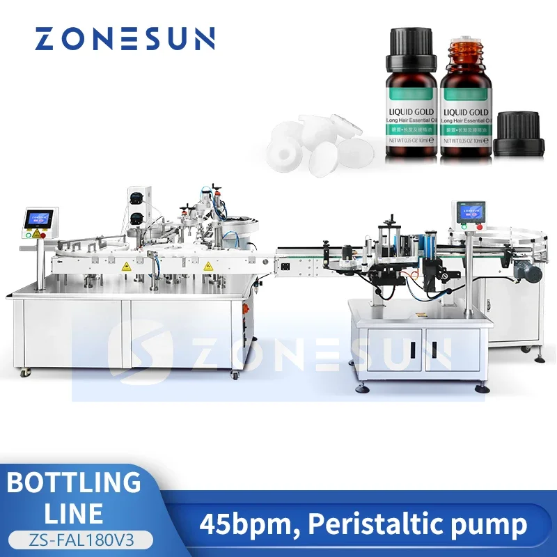 ZONESUN ZS-FAL180V3 Automatic Ceramic Coating Filling Machine Car Care Liquid Bottling and Capping Line Packaging Machine
