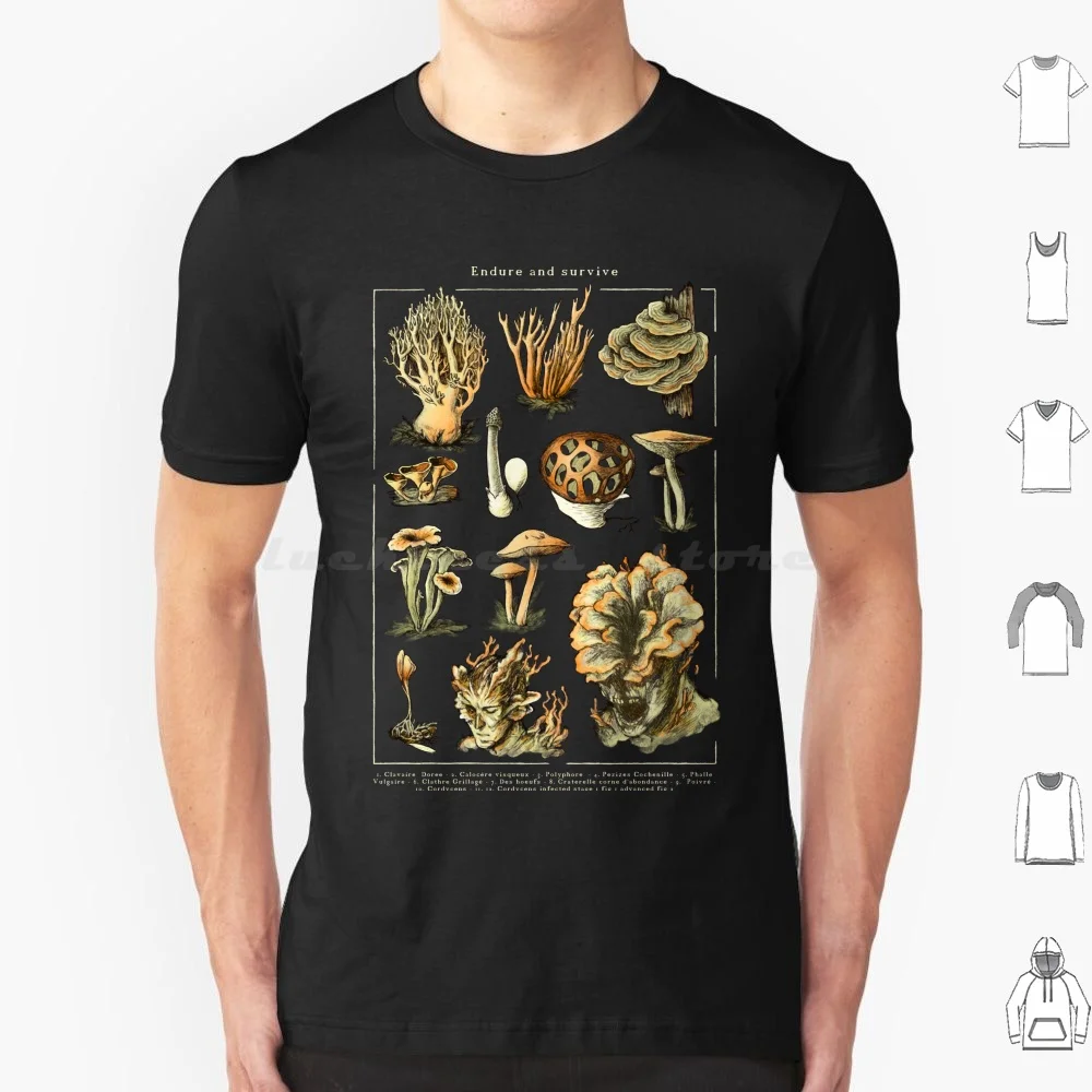 Endure And Survive-The Last Of Us-Cordyceps Mushrooms Dark T Shirt Cotton Men Women Diy Print The Last Of Us Cordyceps