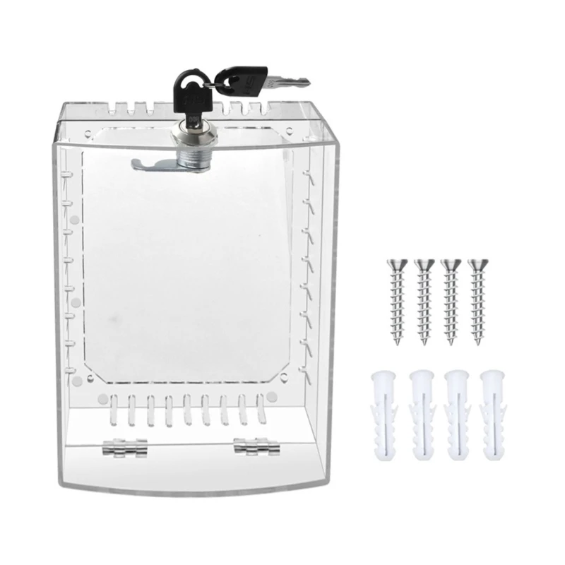 

652F Universals Thermostat Lock Box with Key Clear Large Thermostat Cover for Home Apartment Office School Hotel Enduring