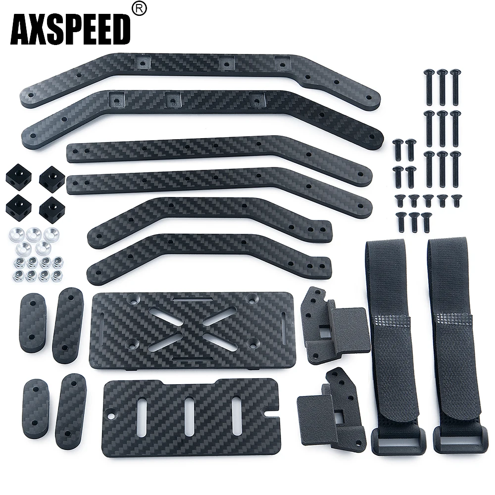 

AXSPEED For 1/10 RC Crawler Carbon Fiber Girder Car Chassis Frame Body Kit Parts For TRX4 TRX-4 Parts