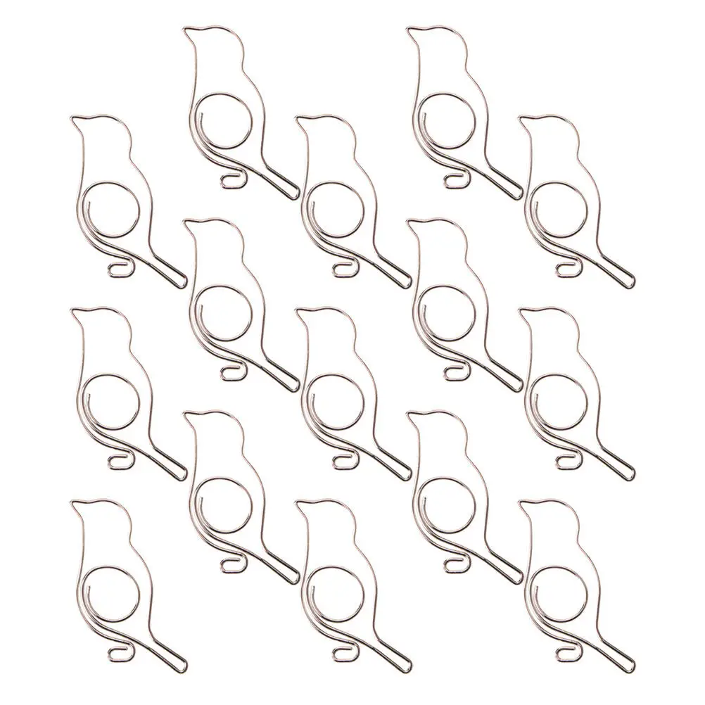 

20Pcs Lovely Metal Paper Clips Creative Bird Design Clamps for Office Organization School Stationery Household Use