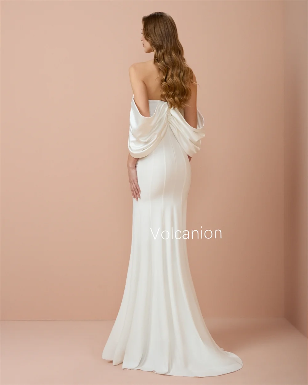 تخصيص جيرسي الطية حورية البحر خارج على الكتف فساتين طويلة مناسبة مخصصة بسيطة أنيقة ذات جودة عالية