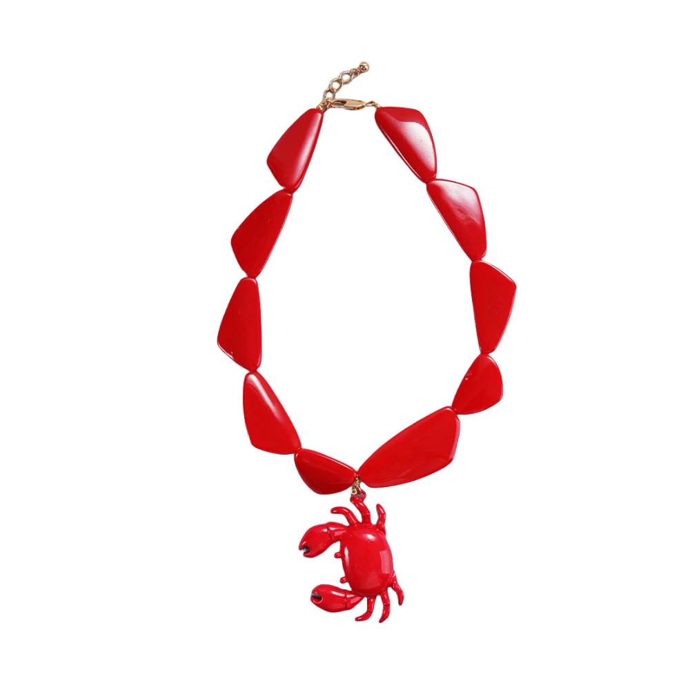 

Bohemian-Style Crab Pendant Necklace Fashion Minimalist Sweater Chain Unique Design Accessory Holiday Gifts