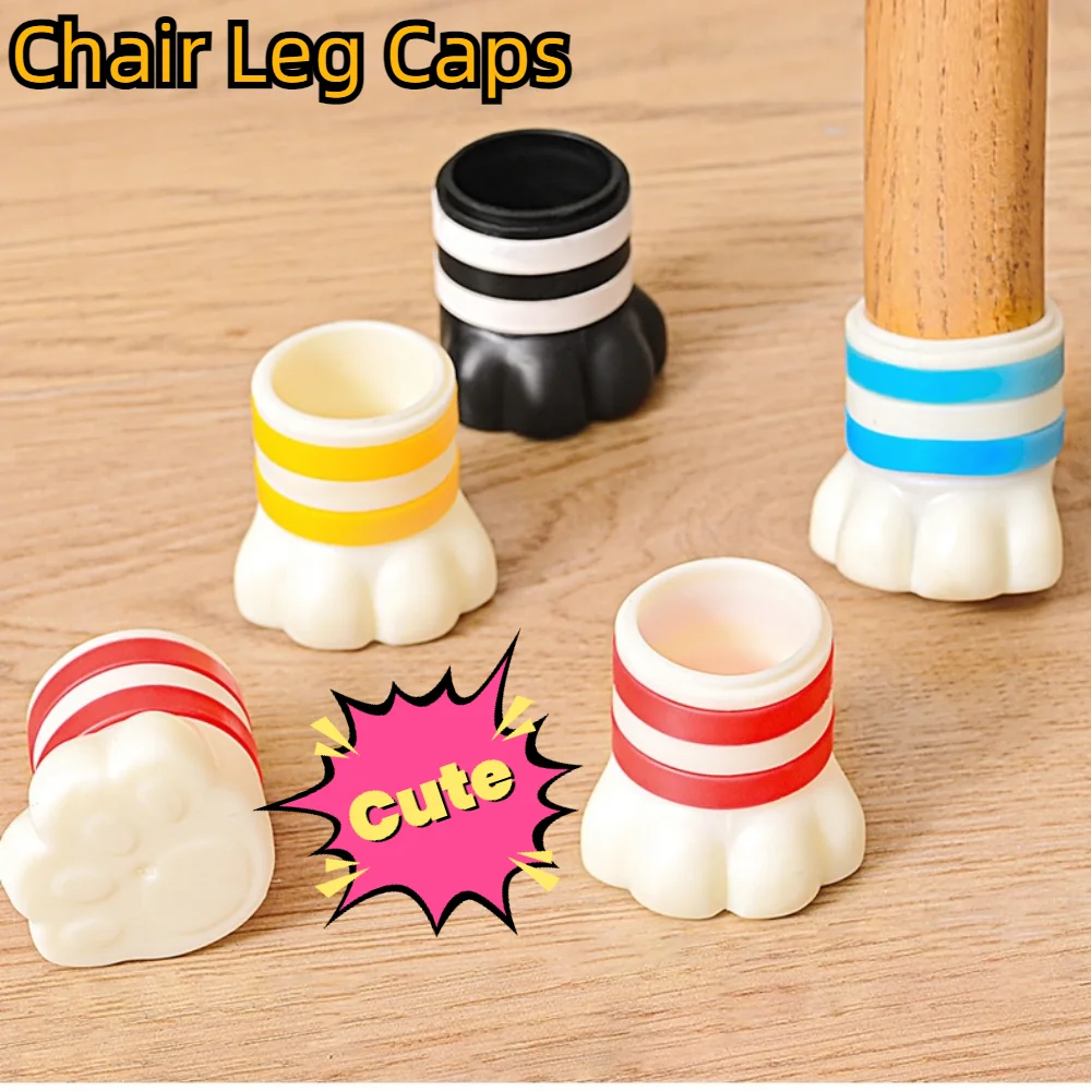 4Pcs Non-Slip Chair Leg Caps New Cute Cat Paw Silent Protector Pads Anti-Friction Good Scalability Furniture Leveling Feet